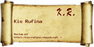Kis Rufina névjegykártya